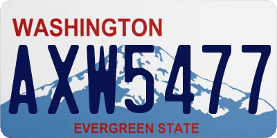 WA license plate AXW5477