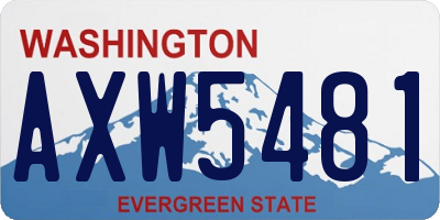 WA license plate AXW5481