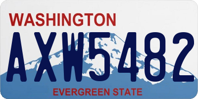 WA license plate AXW5482