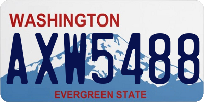 WA license plate AXW5488