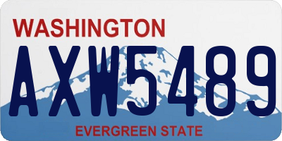 WA license plate AXW5489