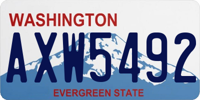 WA license plate AXW5492