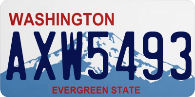 WA license plate AXW5493