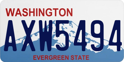 WA license plate AXW5494