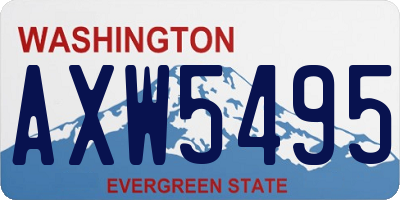 WA license plate AXW5495