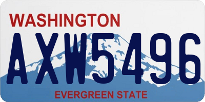 WA license plate AXW5496