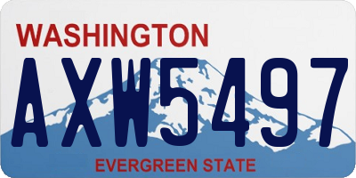WA license plate AXW5497