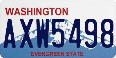 WA license plate AXW5498
