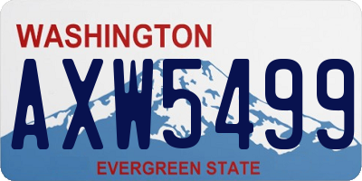 WA license plate AXW5499