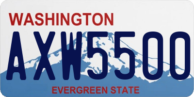 WA license plate AXW5500