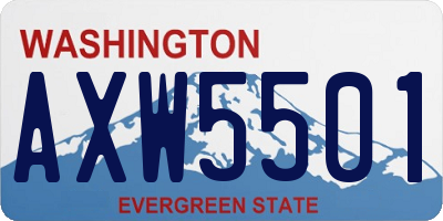 WA license plate AXW5501