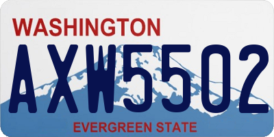WA license plate AXW5502