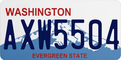 WA license plate AXW5504