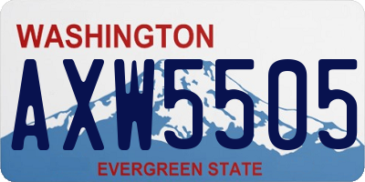 WA license plate AXW5505
