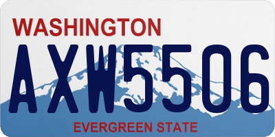 WA license plate AXW5506