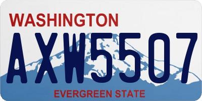 WA license plate AXW5507
