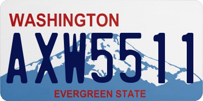 WA license plate AXW5511