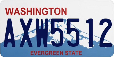 WA license plate AXW5512