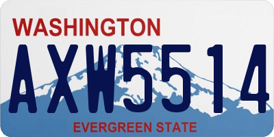 WA license plate AXW5514