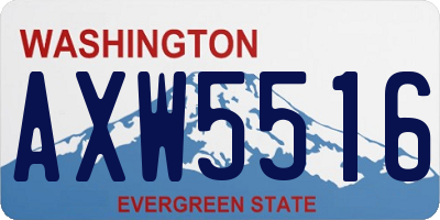 WA license plate AXW5516