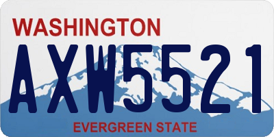 WA license plate AXW5521