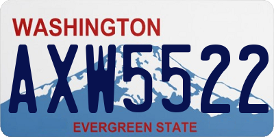 WA license plate AXW5522