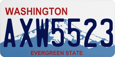 WA license plate AXW5523