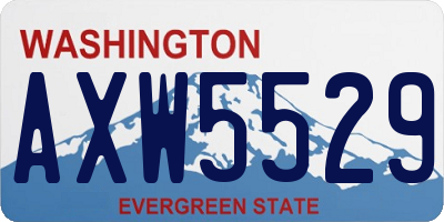 WA license plate AXW5529