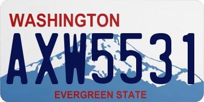 WA license plate AXW5531