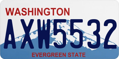 WA license plate AXW5532