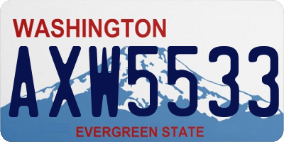 WA license plate AXW5533