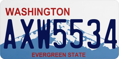 WA license plate AXW5534