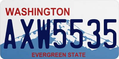 WA license plate AXW5535