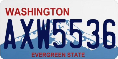 WA license plate AXW5536
