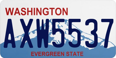 WA license plate AXW5537
