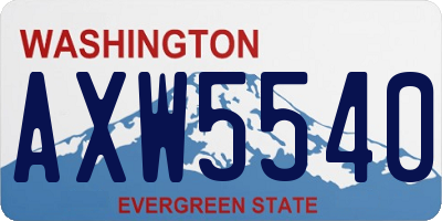 WA license plate AXW5540