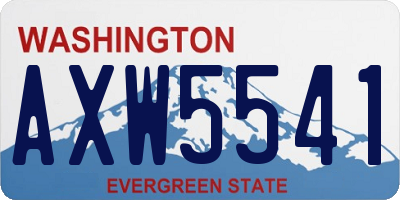 WA license plate AXW5541