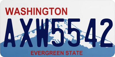 WA license plate AXW5542