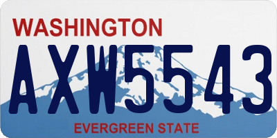 WA license plate AXW5543