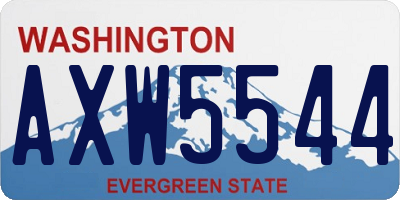 WA license plate AXW5544