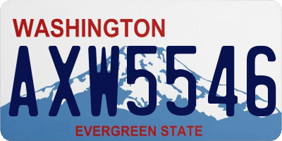 WA license plate AXW5546