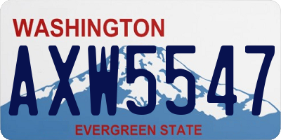 WA license plate AXW5547