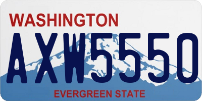 WA license plate AXW5550
