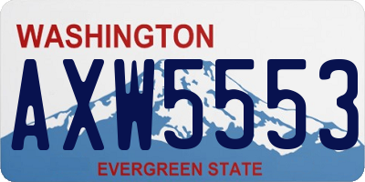 WA license plate AXW5553