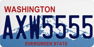 WA license plate AXW5555