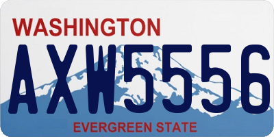 WA license plate AXW5556
