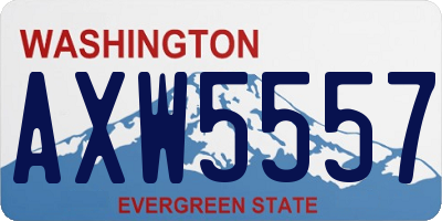 WA license plate AXW5557