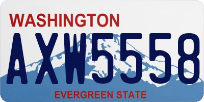 WA license plate AXW5558