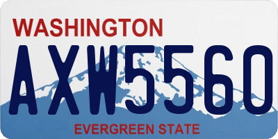 WA license plate AXW5560
