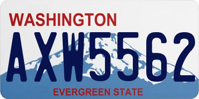 WA license plate AXW5562
